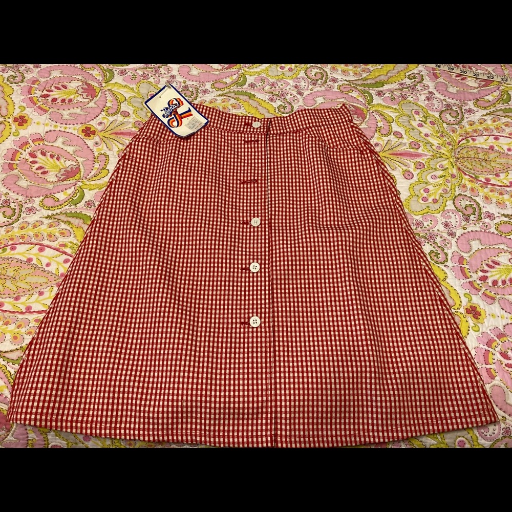 Levi's VINTAGE Red Gingham Skirt NWT